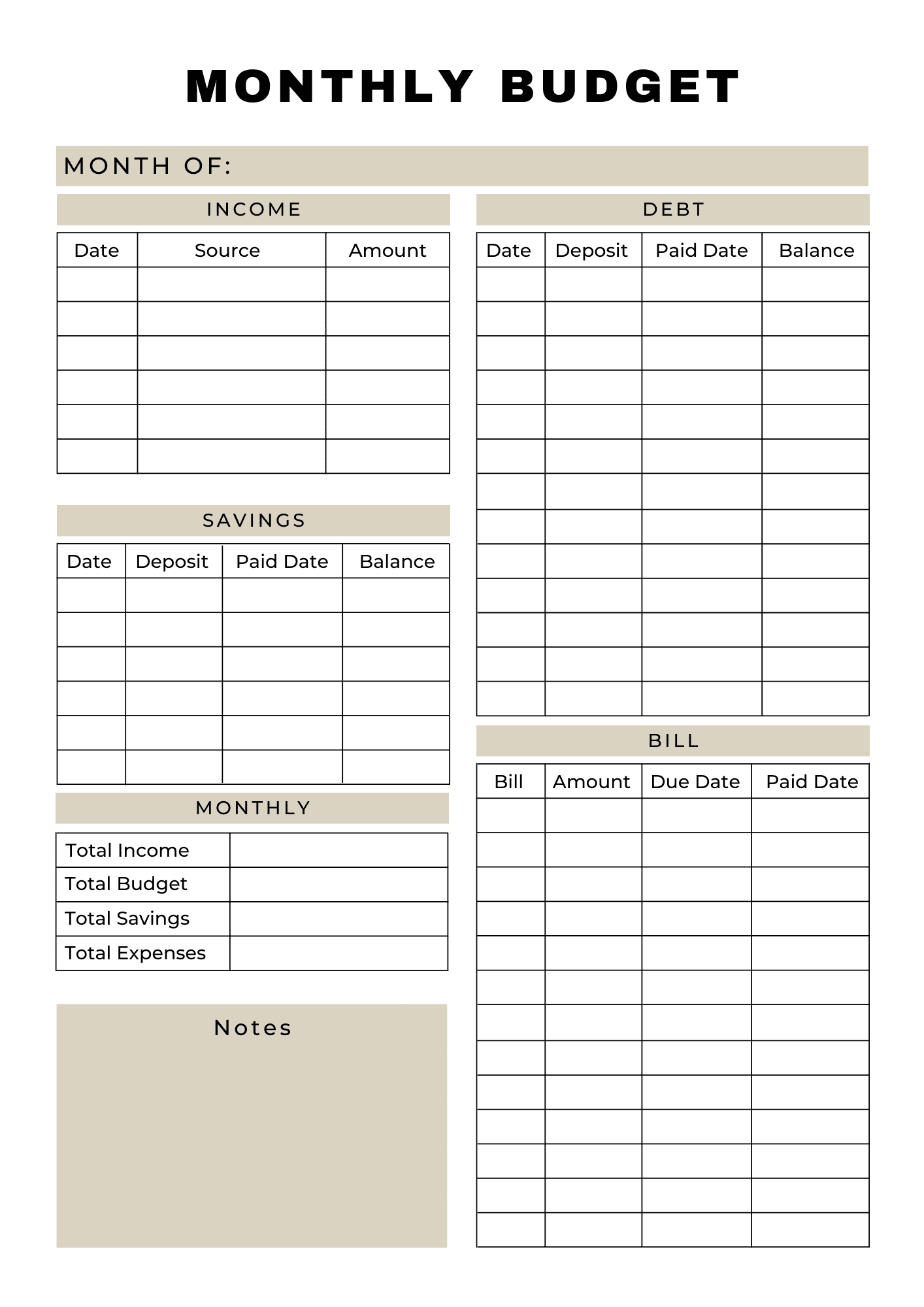 21 Free Printable Budget Templates To Manage Your Money